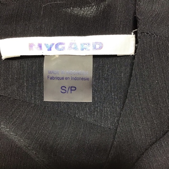 Peter Nygard Black Shiffon Split Sleeve Blouse - Picture 6 of 10